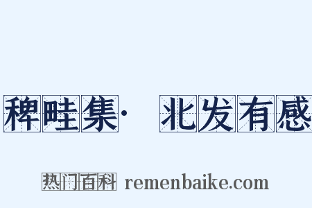 稗畦集·北发有感是什么意思的图片